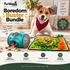 FurWaggy Boredom Buster Bundle – IQ Tumbler Feeder and Snuffle Enrichment Mat